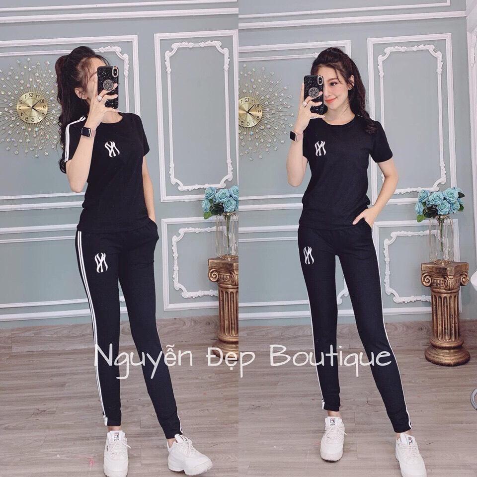 Bộ thể thao dài thêu chữ ,chất coton bao đẹp