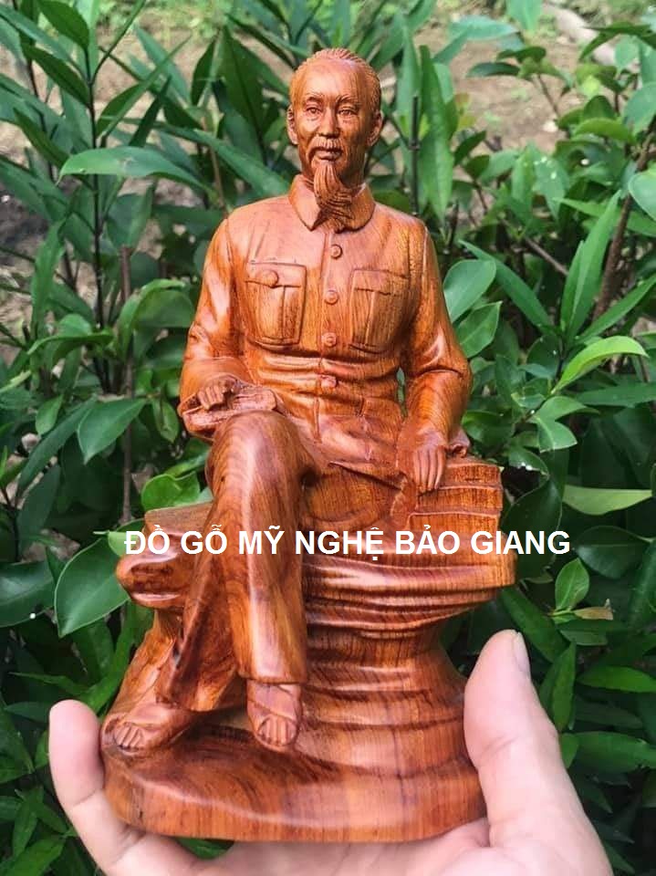 Tượng bác Hồ gỗ hương cao 20 cm
