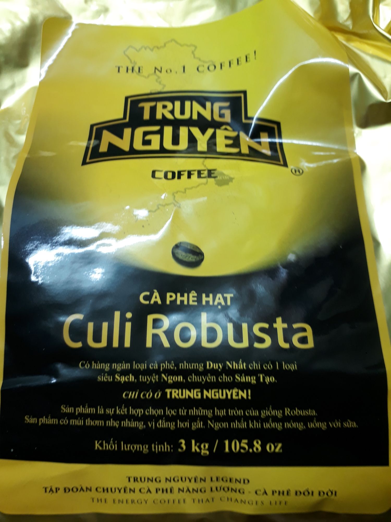 [HCM]Hạt Drip 1- Culi Robusta Trung Nguyên legend túi 3kg