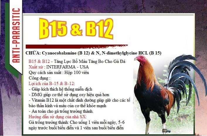 B15 & B12 cho gà đá Chiếc lẽ 50 viên