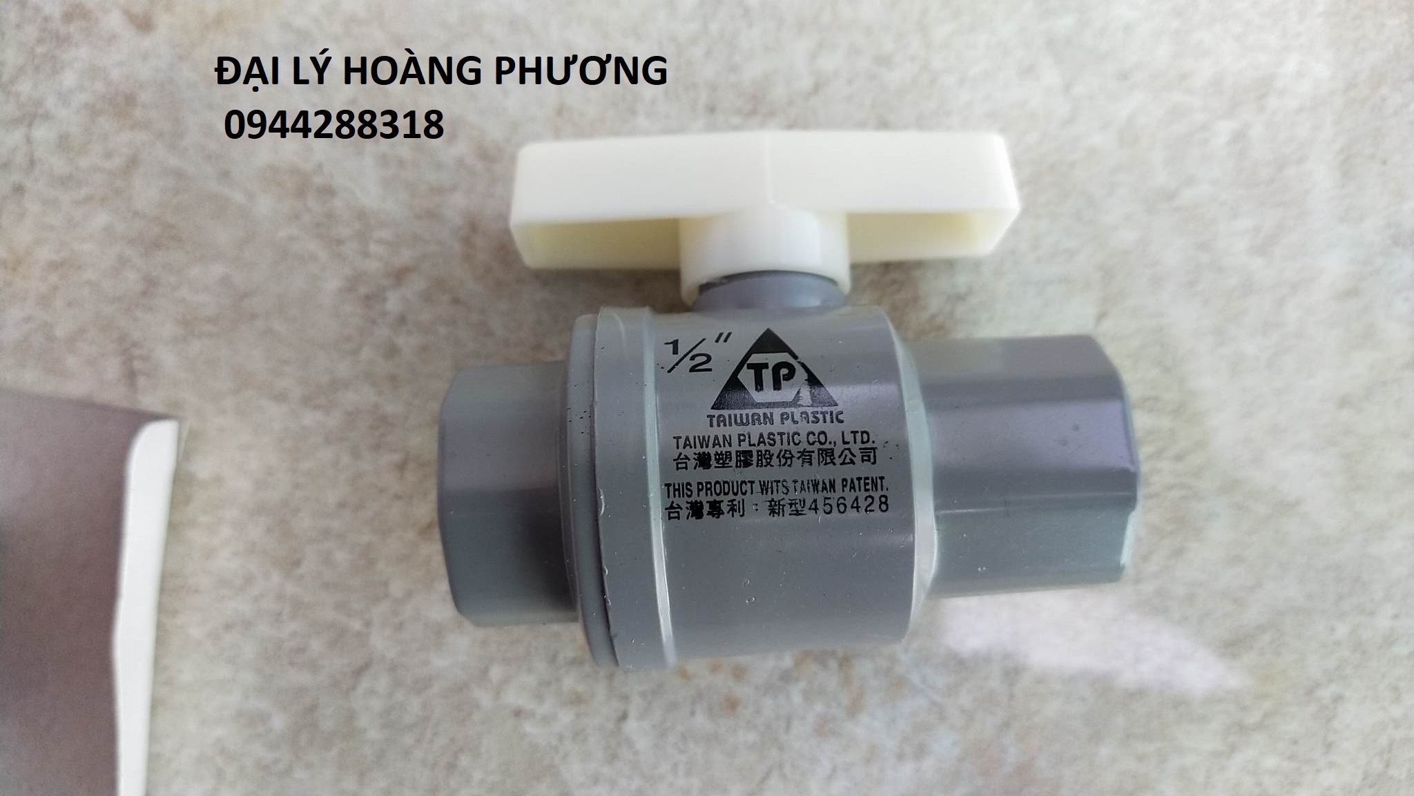 Van nhựa pvc taiwan phi 21 van tay trắng - bh 12 tháng