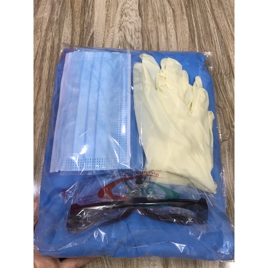 Đồ bảo hộ chống dịch đồ bảo hộ y tế set 7 món