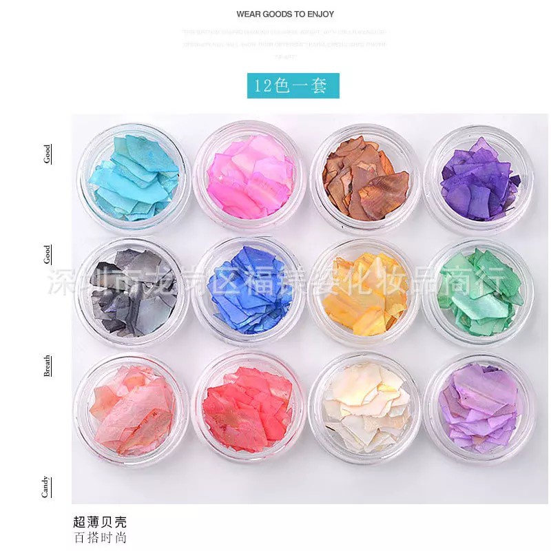 Set 12 Ô Xà Cừ Siêu Đẹp Làm Móng