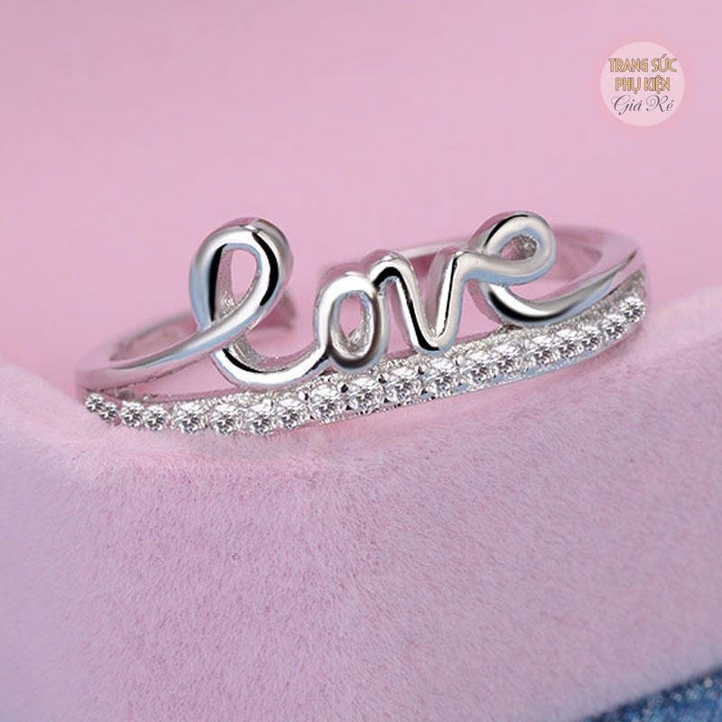 [HCM]Nhẫn nữ Bạc ý S925 chữ LOVE N24
