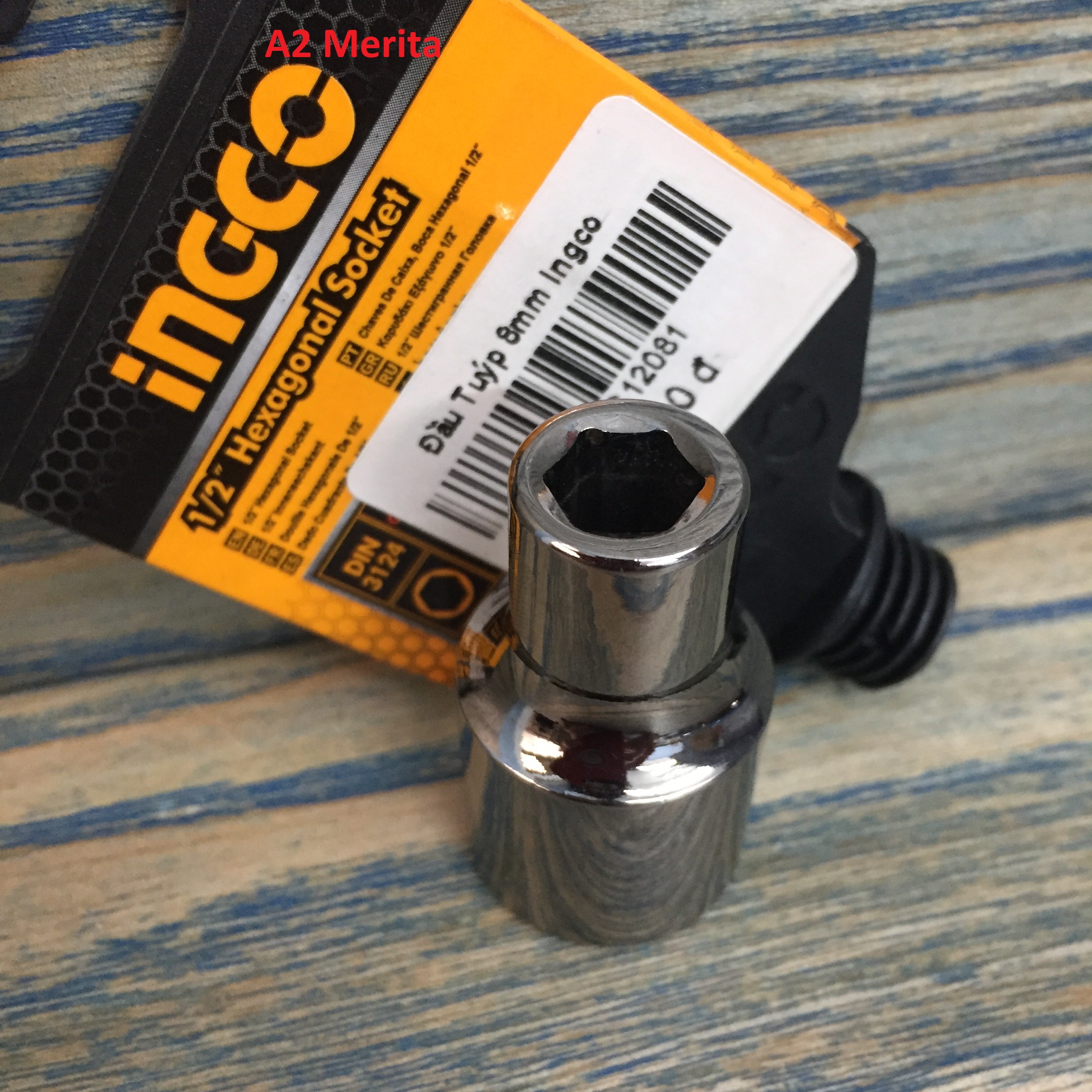 Đầu Tuýp 6 cạnh 1/2" 8mm Ingco HHAST12081