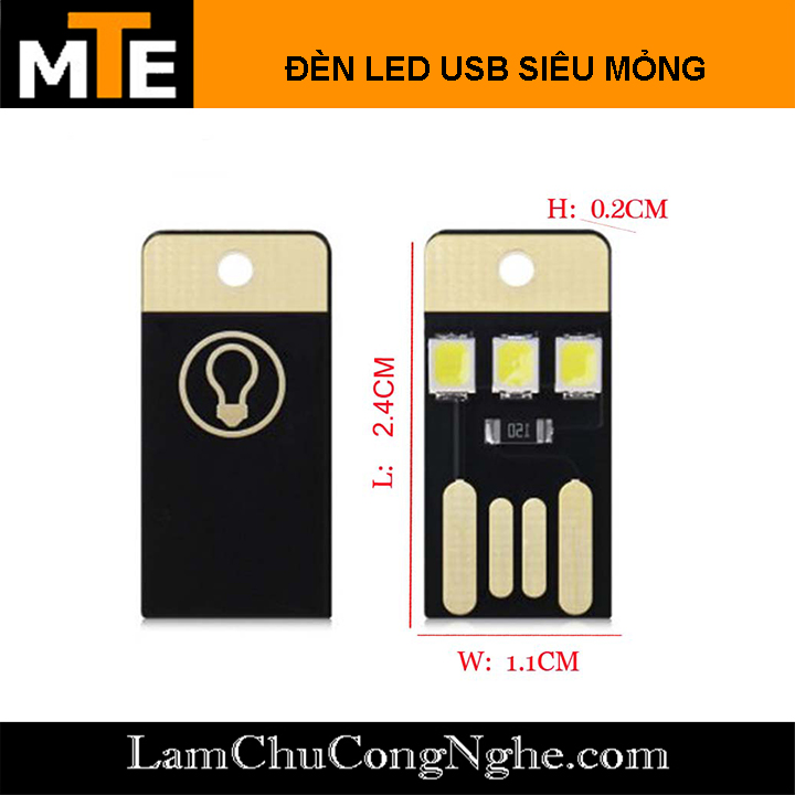 Đèn Led USB Siêu Mỏng - 3 LED siêu sáng