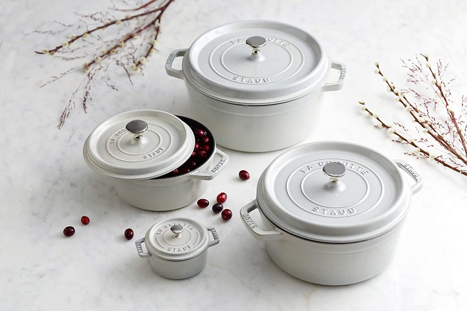 [Trả góp 0%] Nồi gang STAUB WHITE TRUFFLE 24 CM