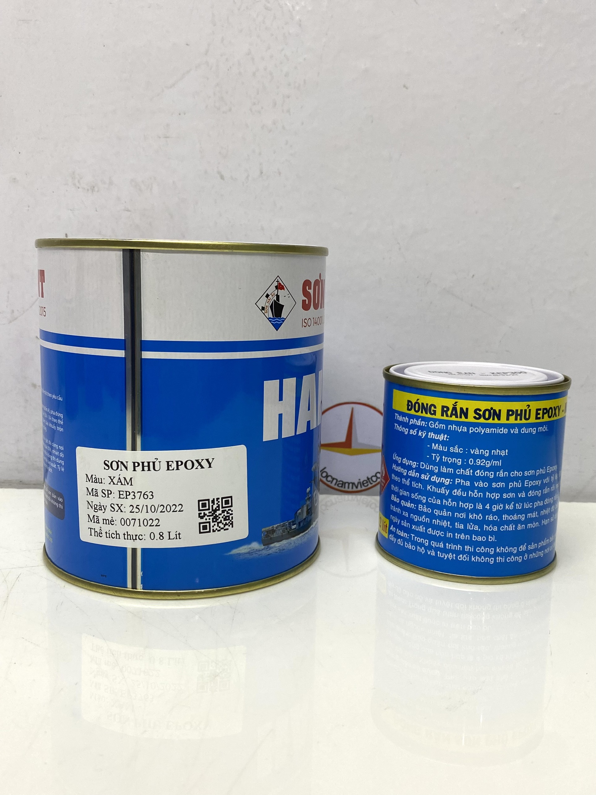 Sơn epoxy Hải Âu màu xám EP 763 1L/Bộ