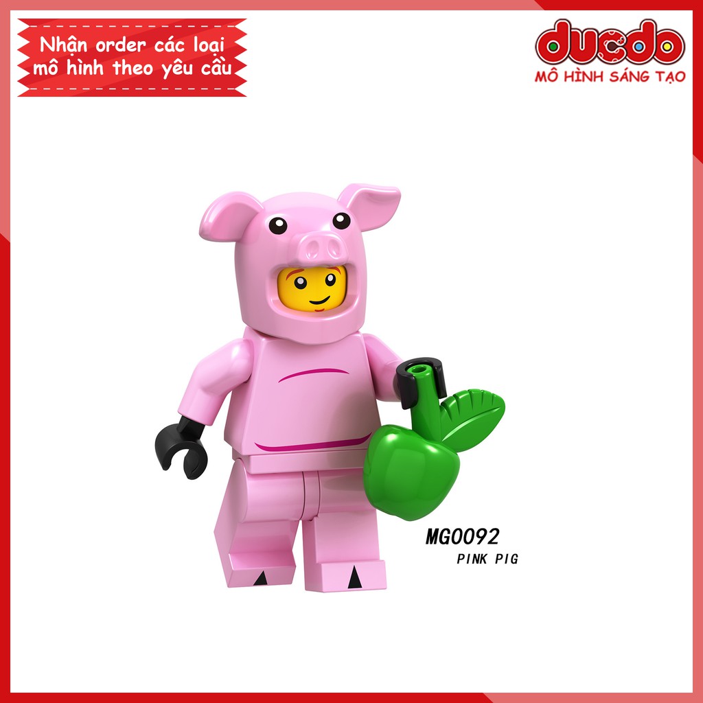 Minifigures lợn hồng Piggy Guy siêu đẹp - Đồ Chơi Lắp Ghép Xếp Hình Mini Mô hình heo MG0092