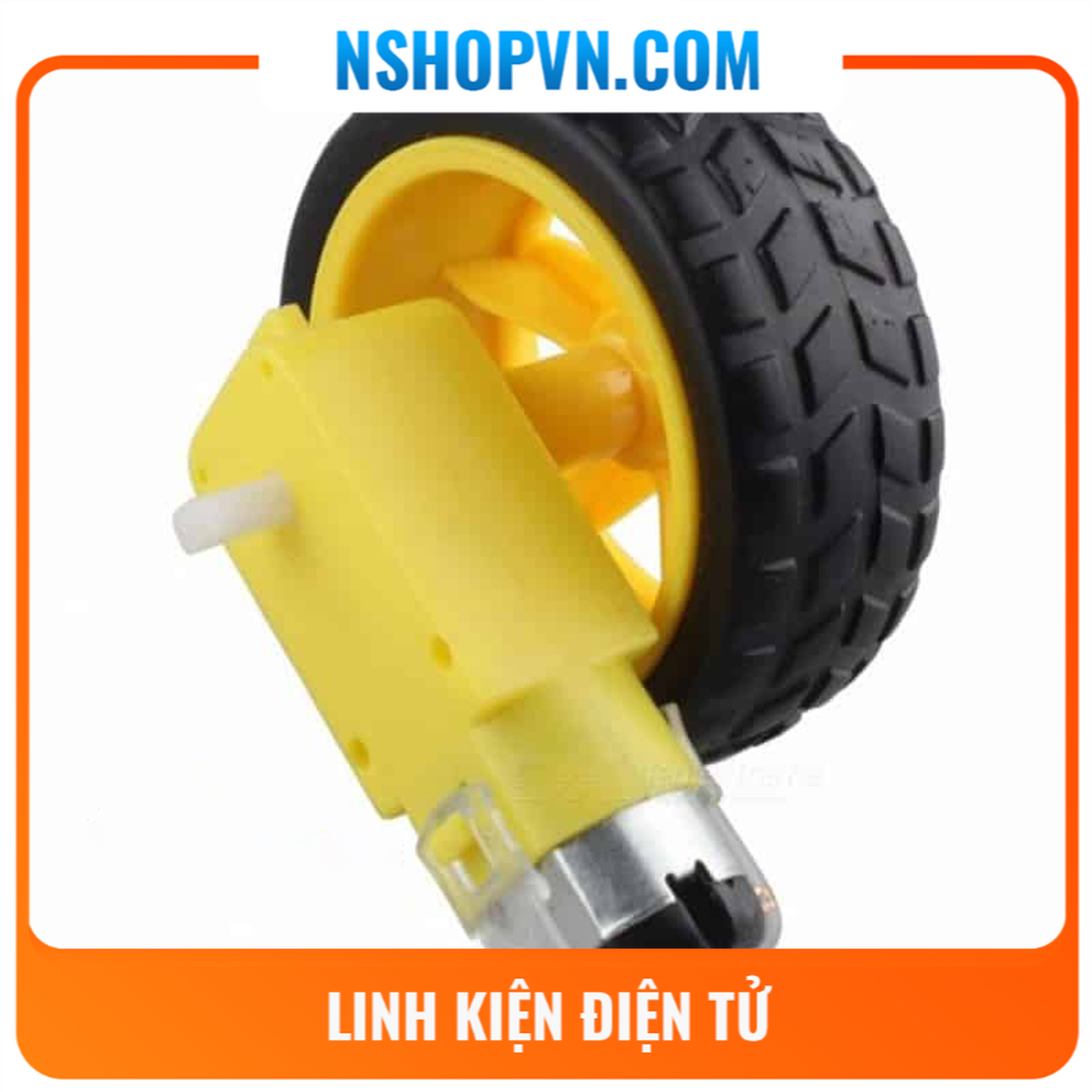 Động cơ giảm tốc vàng kèm bánh xe