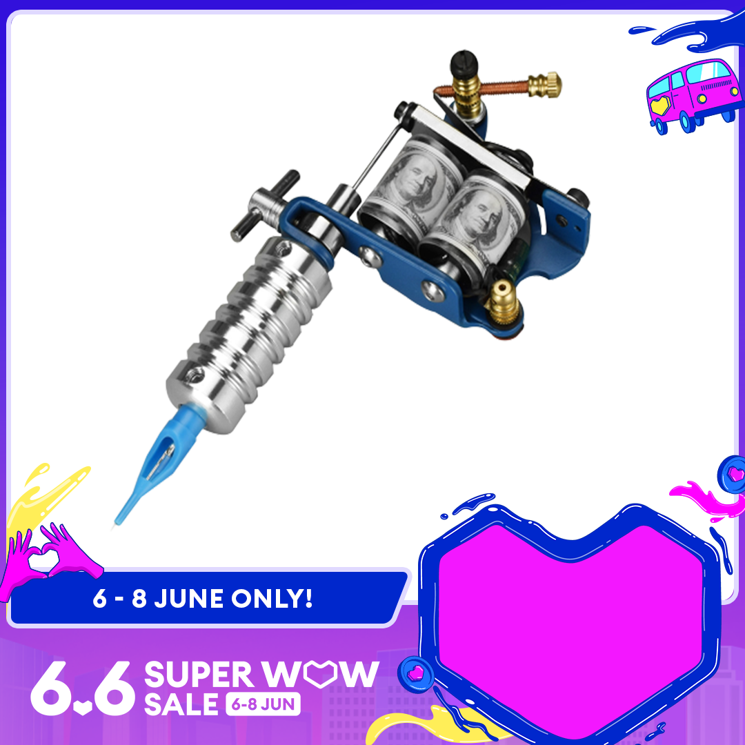 AWEI1 Professional Body Art Wrap Coil Liner Shader Tattoo Machine Kits for Beginner