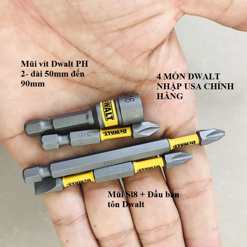 Bộ 4 Mũi Vít DeWalt Có Từ Nhập Hàng Bãi Nhật