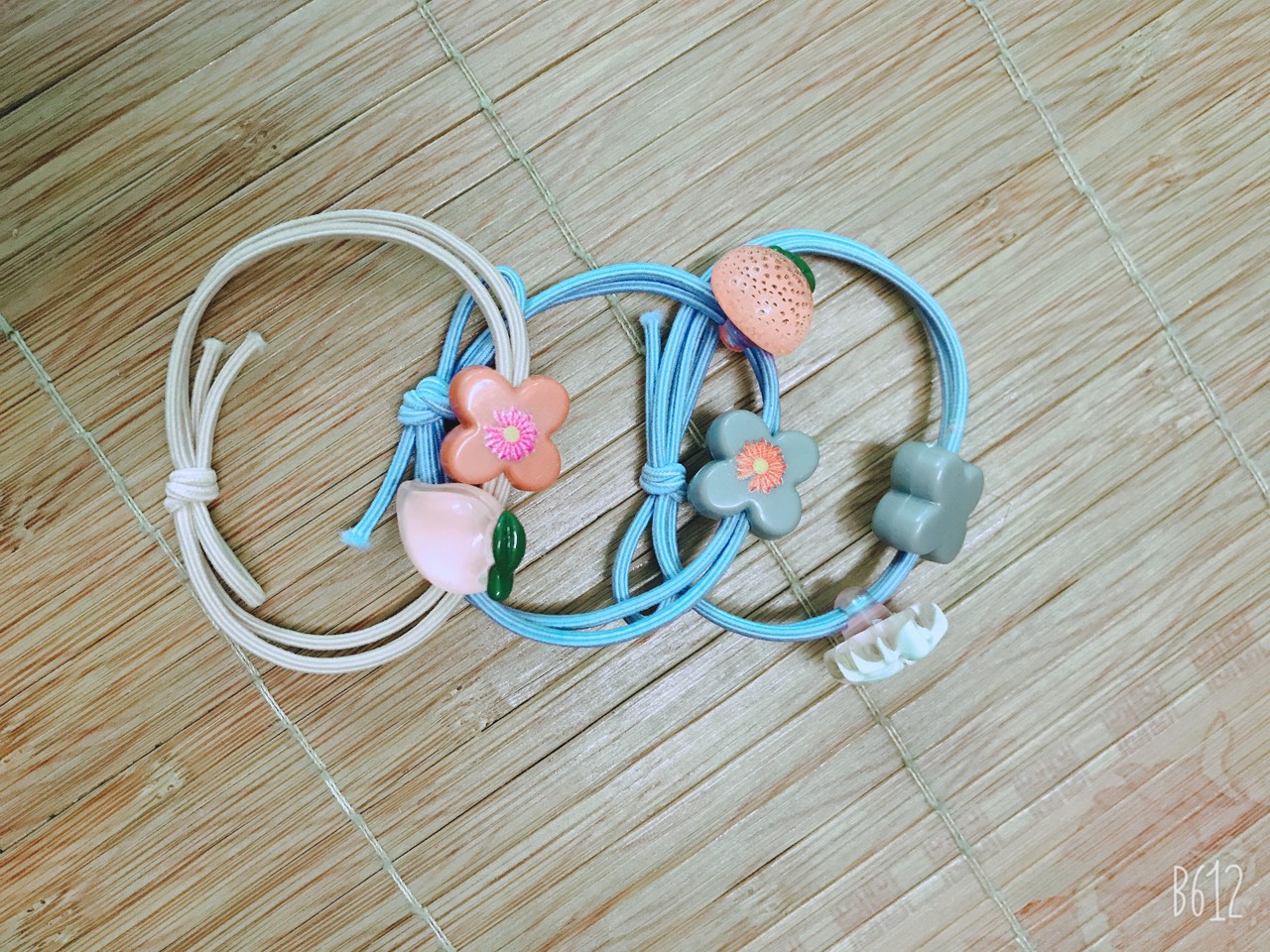 Sét 5 dây cột tóc nữ đính hoa quả siêu xinh - phukienteen
