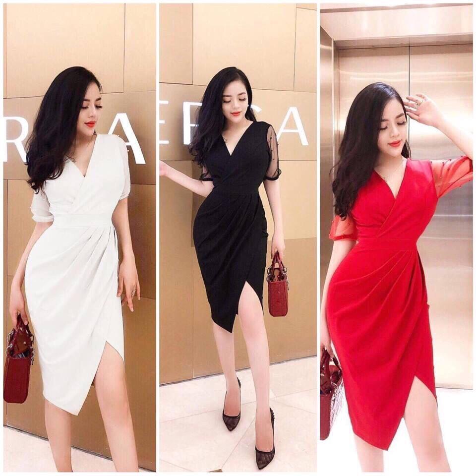 [HCM]Đầm Dự Tiệc Tay Lưới Đính Cườm