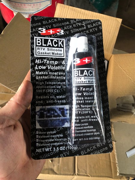 Keo dán gioăng silicone 3+3 màu đen cao cấp