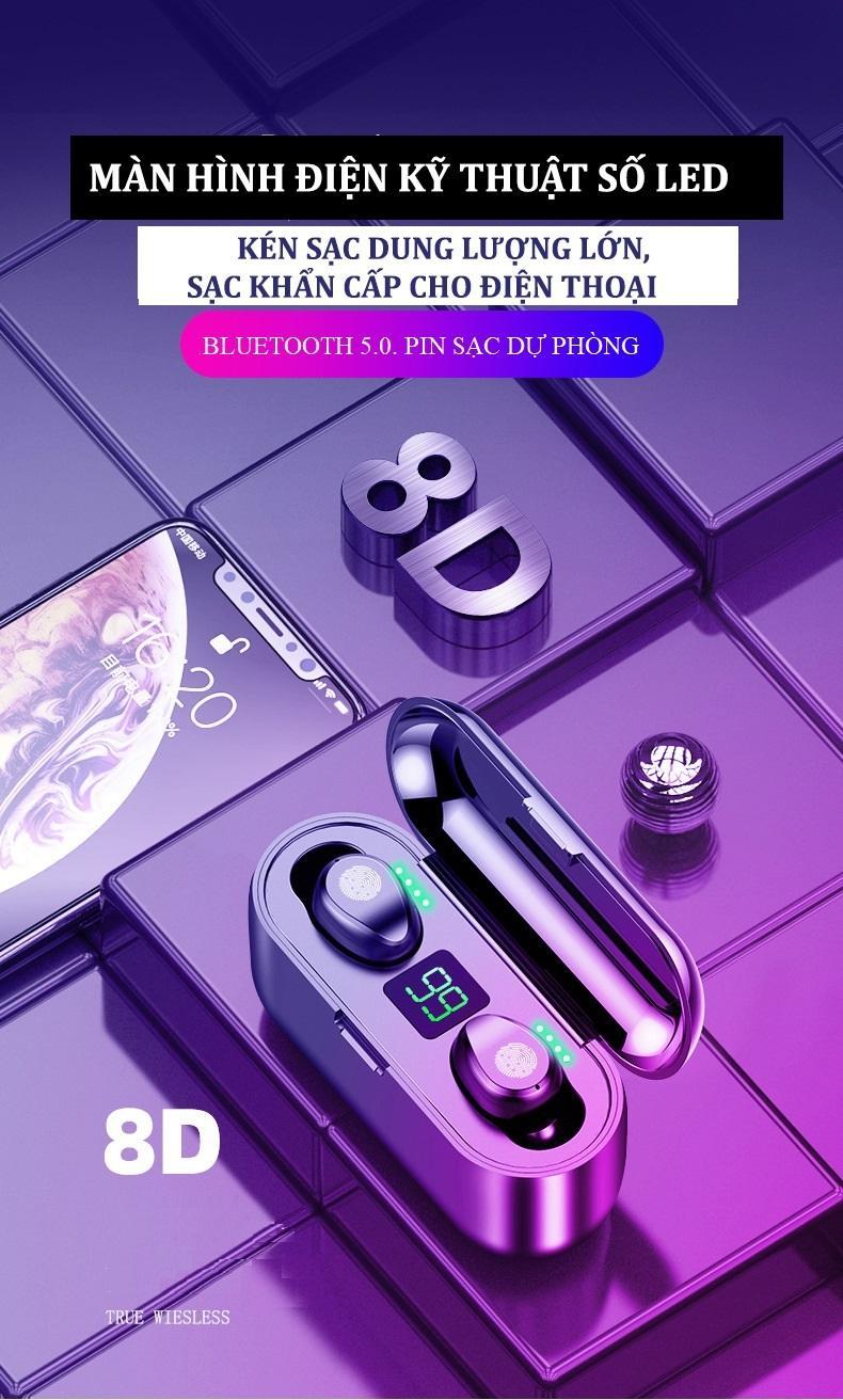 I Nghe Không Dây Bluetooth 5.0 F9 TWS Tai Nghe Không Dây Bluetooth Màn Hình Hiển Thị LED Với 2000 MAh Tai Nghe Có Micro