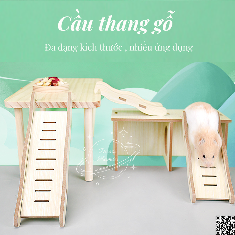 Cầu thang gỗ cho hamster, sóc...