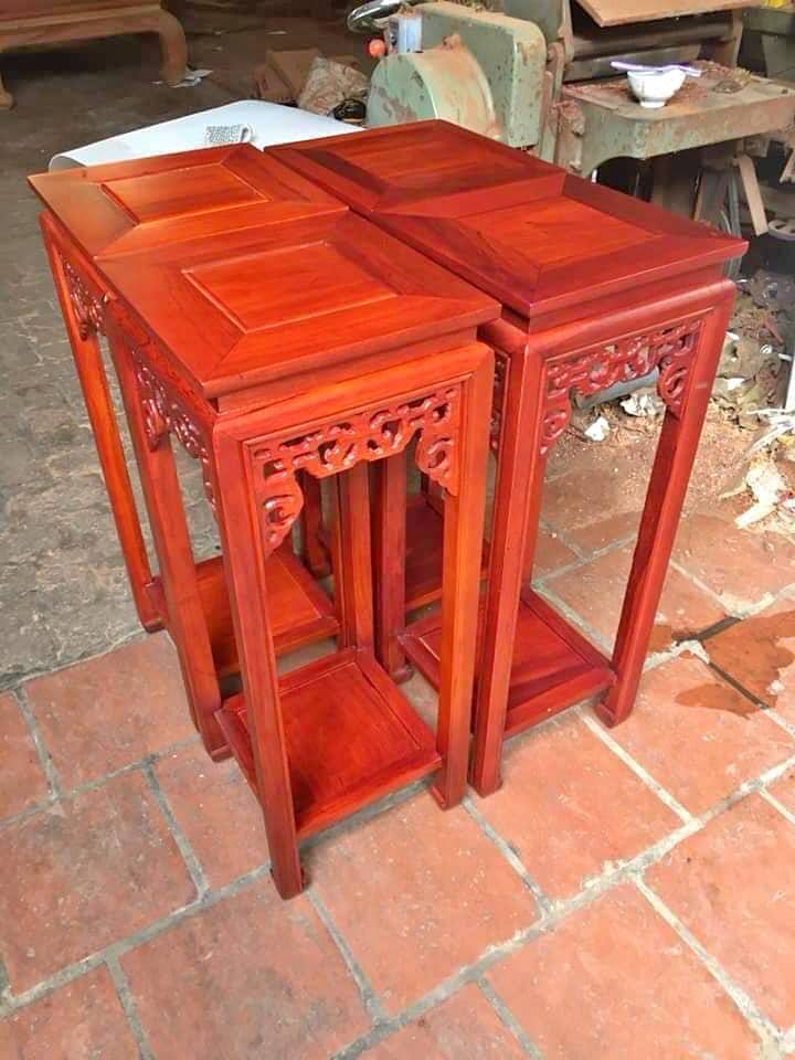 Đôn vuông gỗ gụ (kt mặt 30x30 cm, cao 80 cm)