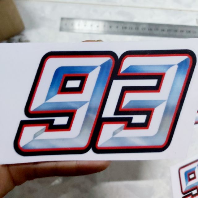 Combo 2Tem Decal số 93 Lớn Nhỏ Dán Đầu Xe Giá Rẻ