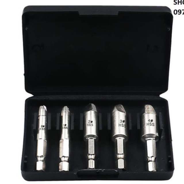 Bộ 5 dụng cụ taro lấy ốc vít gãy cao cấp chân lục giác.