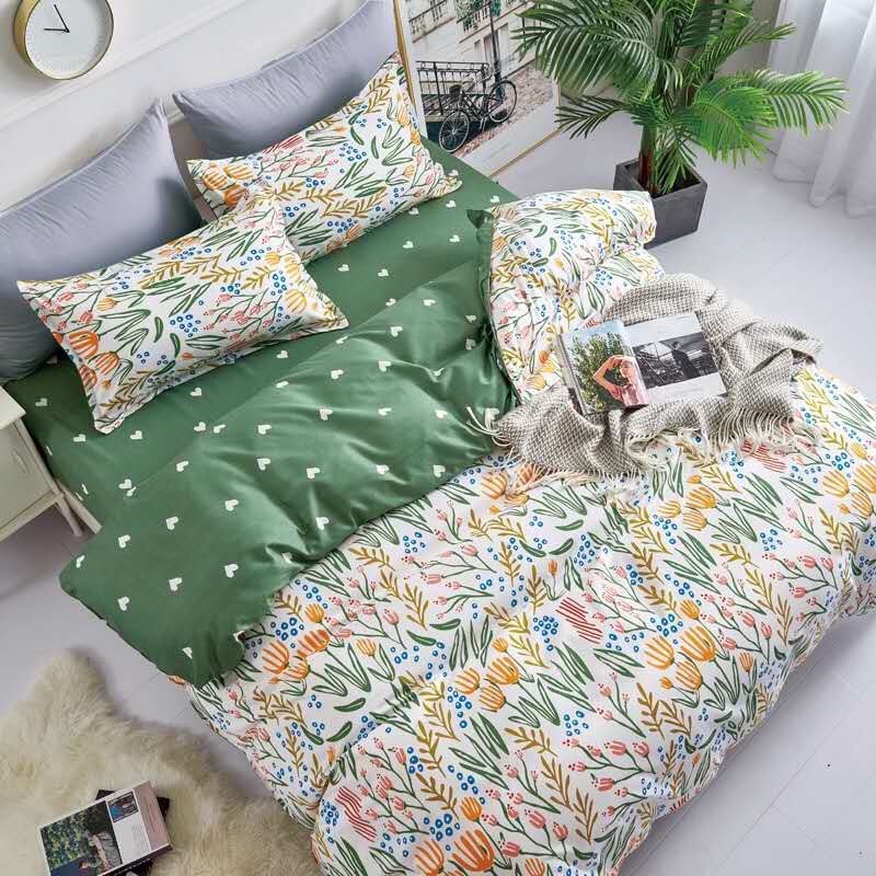 Trọn Bộ 4 Món Cotton Poly Nhập Mẫu VƯỜN HOA