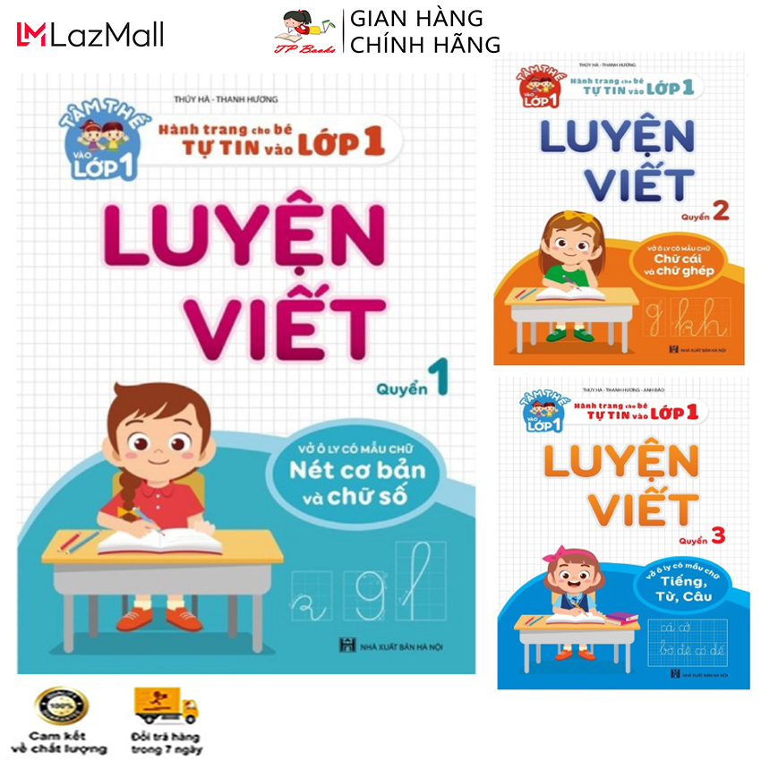 Combo 3 Sách Luyện Viết Cho Trẻ Em - Bộ Sách Tâm Thế Chuẩn Bị Vào Lớp 1 - Hành Trang Cho Bé Vào Lớp 1