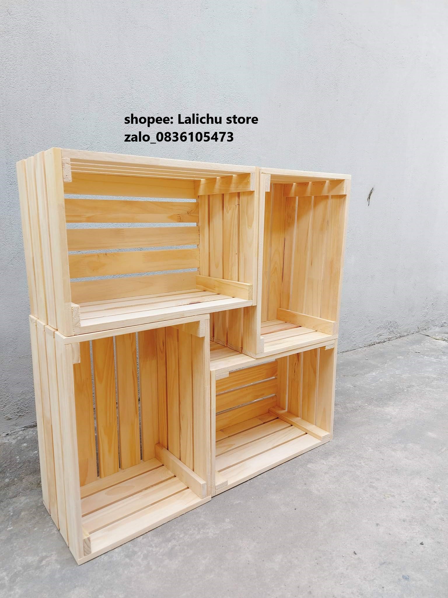 Thùng gỗ pallet, kệ gỗ pallet decor
