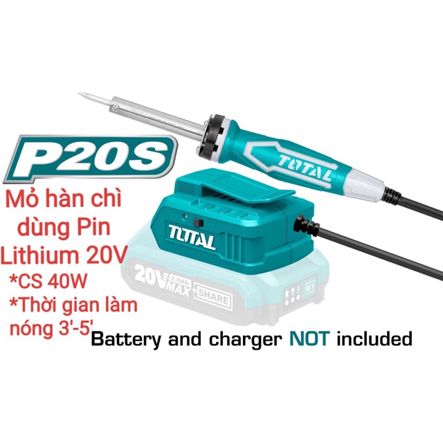 Tsili2001 Body Mỏ Hàn Chì Xài Pin 20V Total