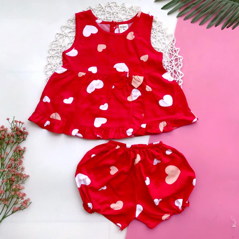 Combo 2 bộ đồ tôn (tole - lanh) cho bé gái 4-9kg (Nhiều mẫu - Giao mẫu ngẫu nhiên)