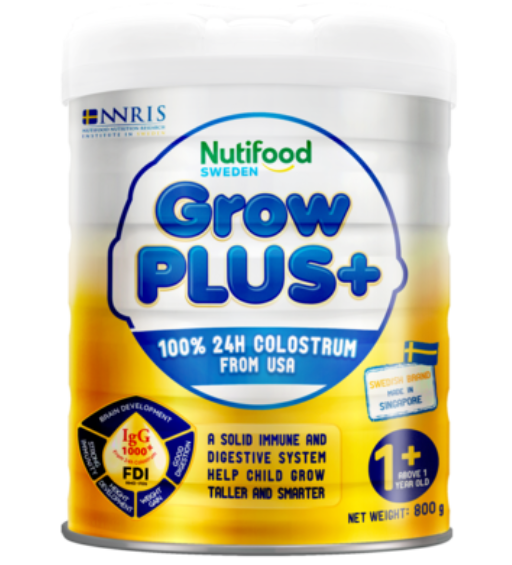 Sữa Bột Nutifood GrowPLUS+ Sữa Non Tăng Đề Kháng 0+/1+ Lon 800g - Tăng Cường Hệ Miễn Dịch