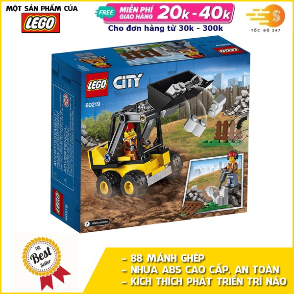 Bộ đồ chơi lắp ráp xe xúc công trình 88 mảnh Lego City 60219