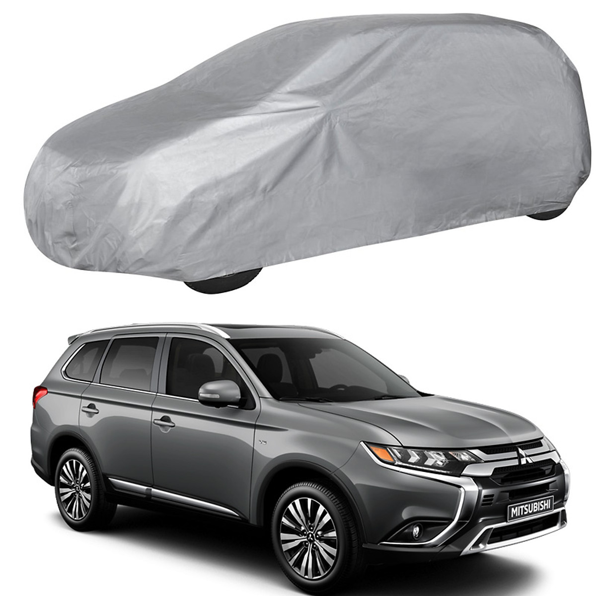 Bạt Phủ Xe Ô Tô Mitsubishi Outlander, Bạt Trùm Xe Hơi Chắn Nắng Chất Vải Dù Siêu Bền Chống Mưa Nắng Bảo Vệ Xe