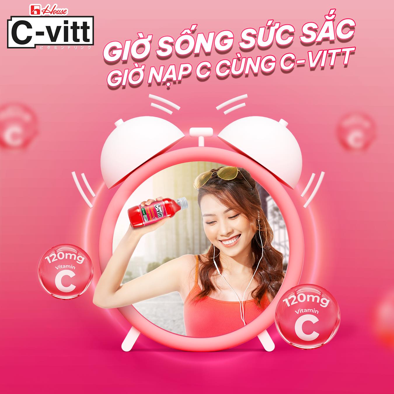 Nước lựu vitamin C C-VITT - Bổ sung Vitamin C - Tăng đề kháng, giảm stress, sáng da tự nhiên - Chai 140ml