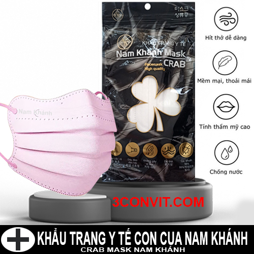Túi Zip tiện dụng 10 chiếc khẩu trang cao cấp con cua 4 lớp Nam Khánh