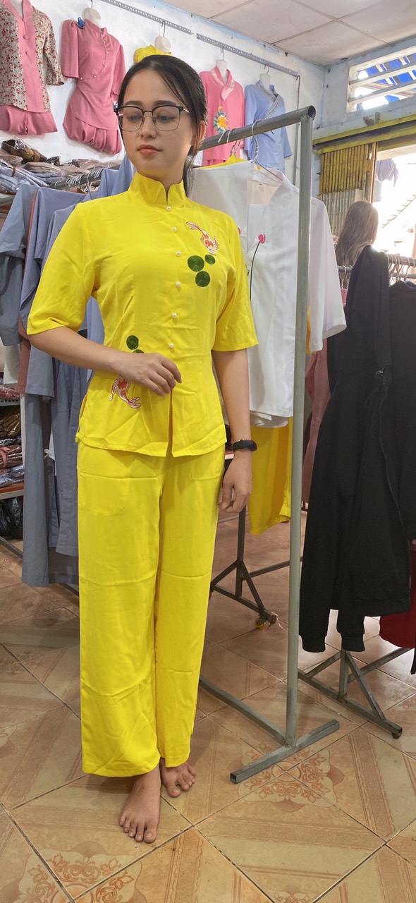 ĐỒ LAM ĐI CHÙA MẪU CÁ NGỌC VẢI LỤA NGỌC
