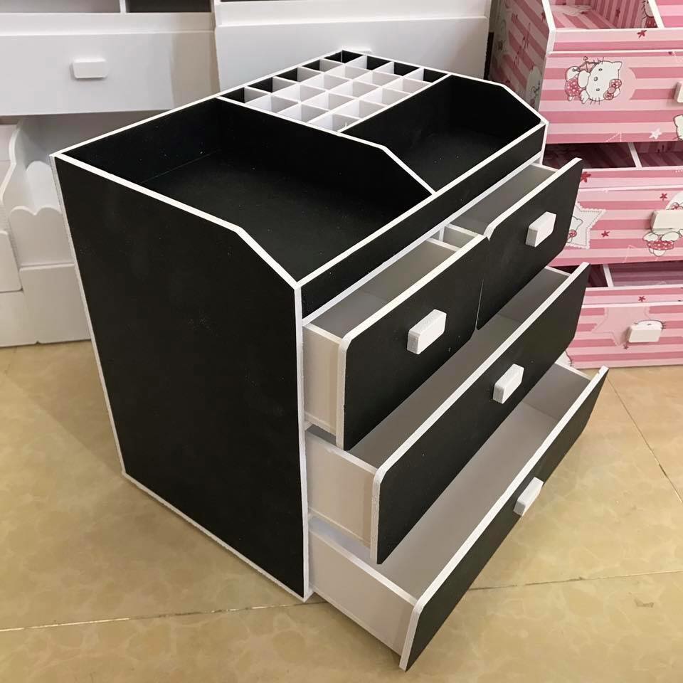 [HCM]Kệ Đựng Mỹ Phẩm  Đựng Trang Điểm 4 Tầng BLACK