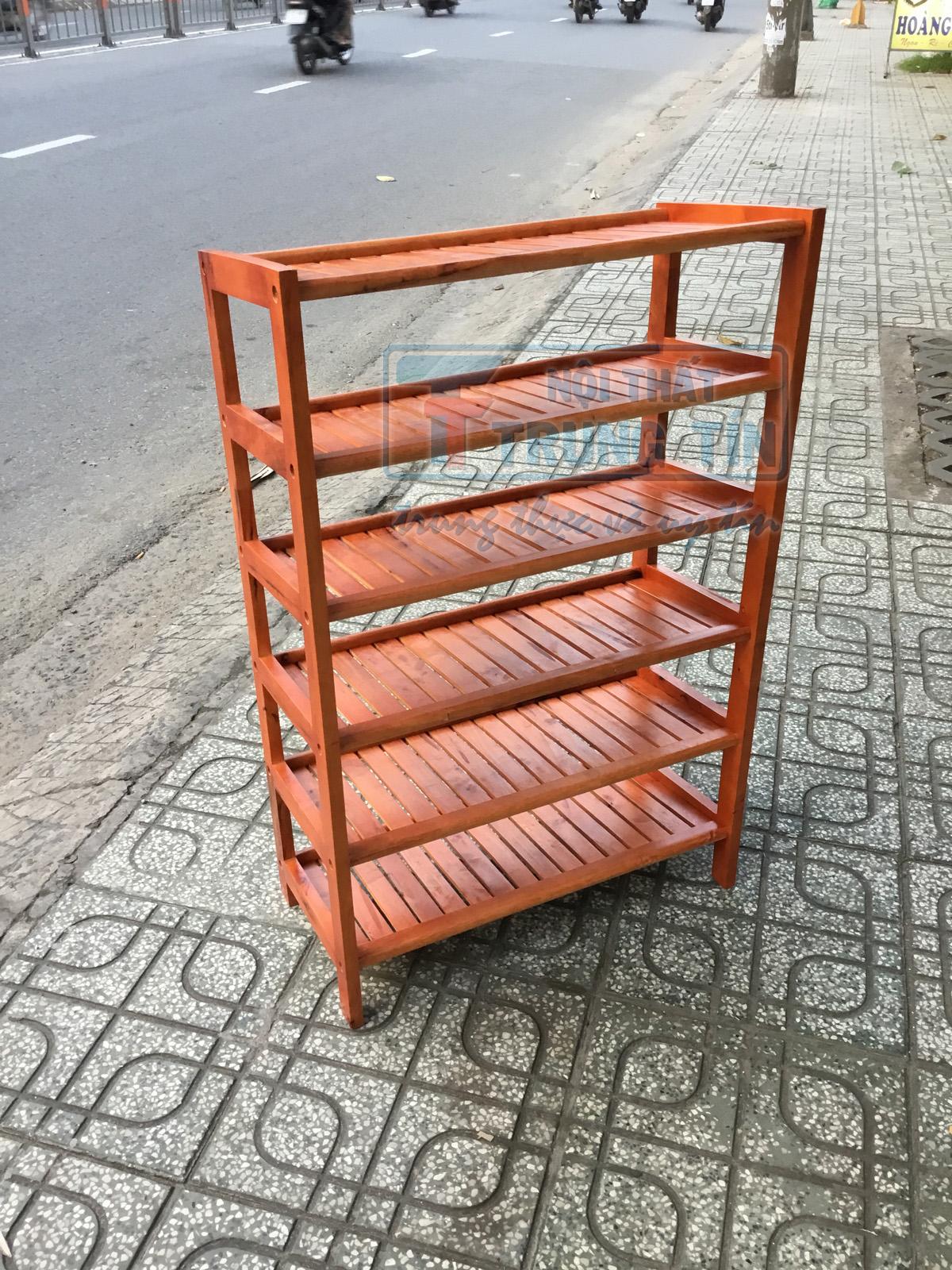 [HCM]kệ giày dép gỗ 6 tầng ngang 60