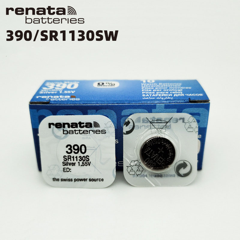 Pin đồng hồ Thụy Sỹ  chính hãng RENATA 390 / SR1130SW oxide bạc Made in Swiss (Loại tốt - Giá 1 viên