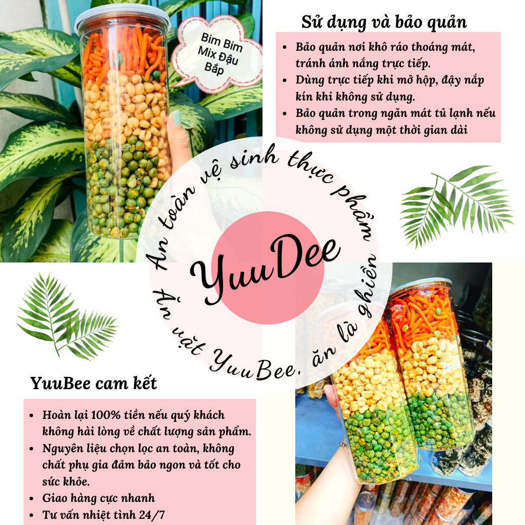 Đậu hà lan mix bắp bimbim que 450g YUUDEE - Đồ ăn vặt Việt Nam - Ăn vặt YuuDee