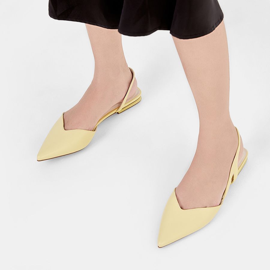 Giày Búp Bê Nữ 3cm Thời Trang JUNO Slingback Bệt BB03100