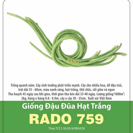 Hạt giống Đậu đũa hạt trắng RD759, đóng gói 10gr