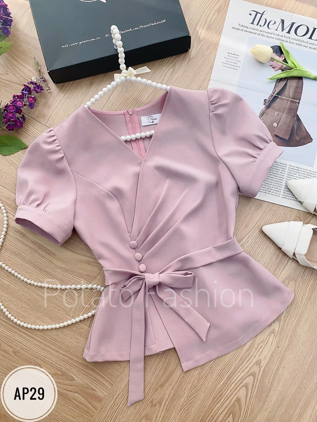 Áo công sở thắt nơ cao cấp thanh lịch đủ size LT87-0923