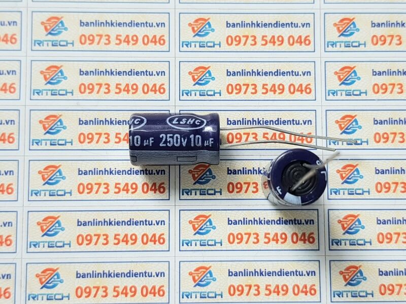 Tụ hóa 10uf 250v 10x16mm