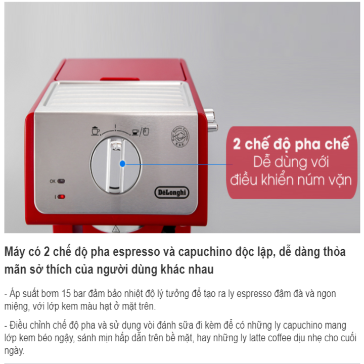 Máy Pha Cà Phê Delonghi ECP33.21.R – bảo hành 12 tháng