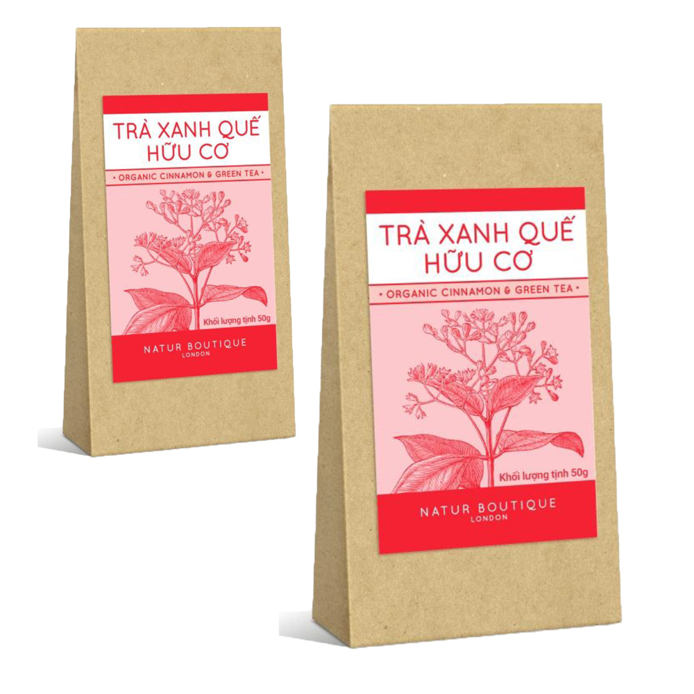 [HCM]Trà xanh quế thô hữu cơ 50gr (Organic Raw Cinnamon & Green Tea  50gr)