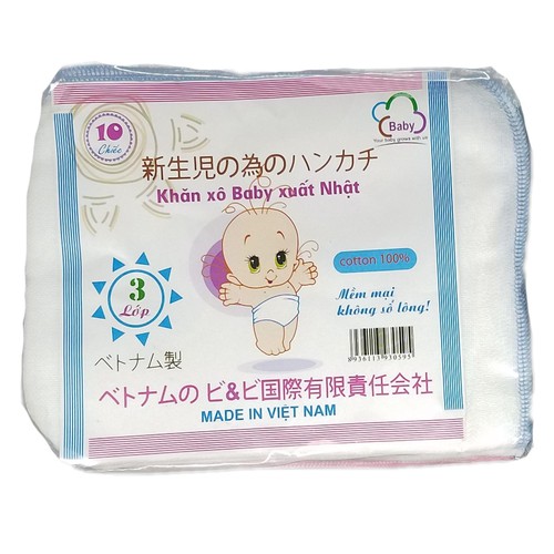 Khăn xô sữa xuất nhật loại 2 lớp, 3 lớp và 4 lớp ( set gồm 10 khăn)