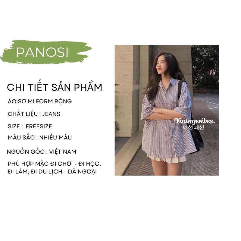 Áo sơ mi nữ ngắn tay áo kiểu nữ form rộng kẻ caro chất xốp đẹp hàng cao cấp PANOSI - A123