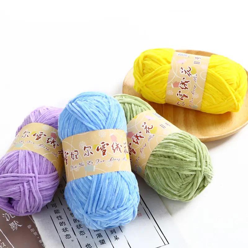 Len nhung 2mm chuyên móc thú bông cuộn 40g