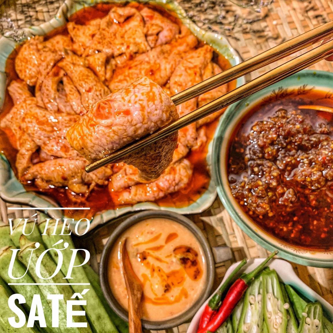 Vú heo ướp chao sa tế (500g)