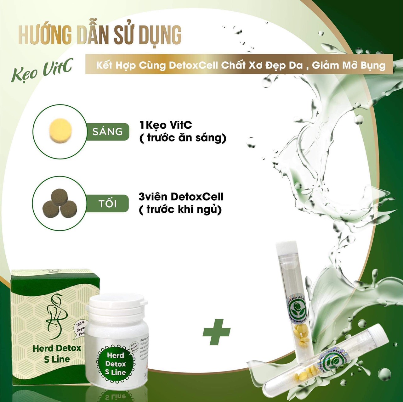 [HCM]GIÃM CÂN DETOX S LINE + 1 VIT-C